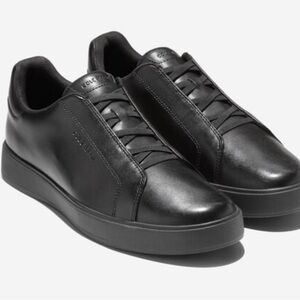 Cole Haan Black Men's Sneakers Leather Slip On GrandPro Luxe